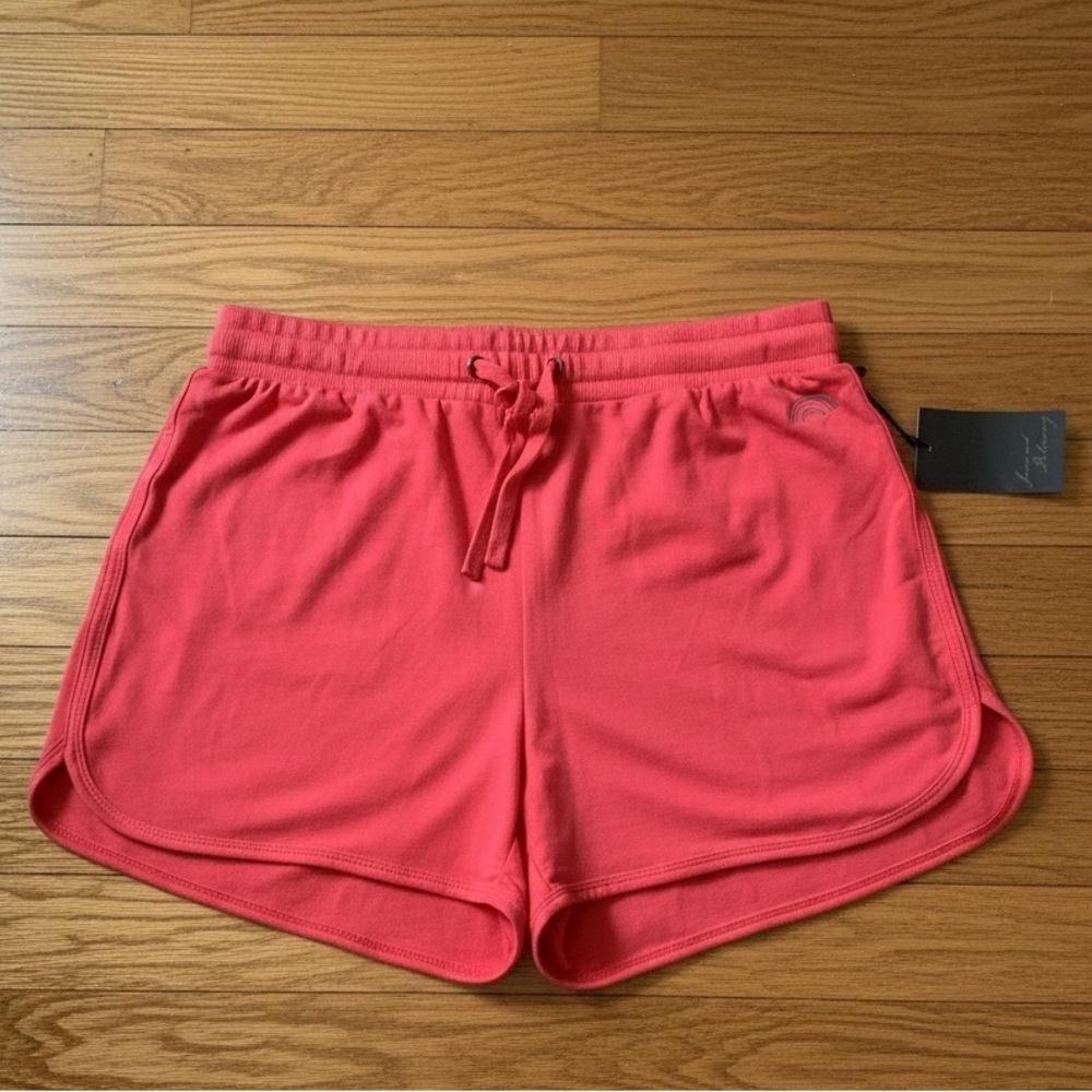 NWT Jane and Delancey Coral Pink Athletic Shorts with Drawstring Soft Rainbow Sm